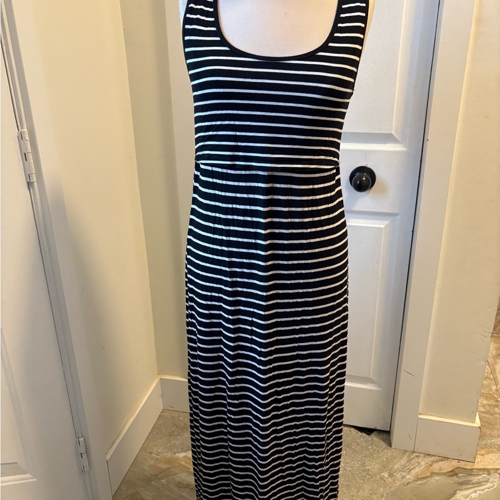 Striped Black and White Maxi Dress